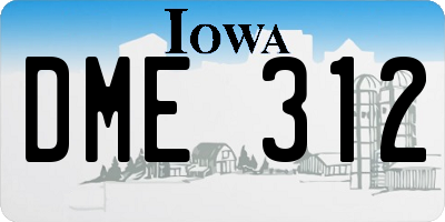 IA license plate DME312