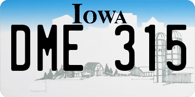 IA license plate DME315