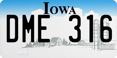 IA license plate DME316