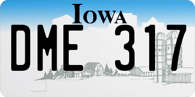 IA license plate DME317