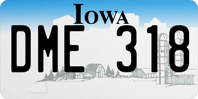 IA license plate DME318