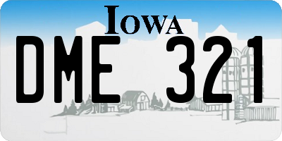IA license plate DME321