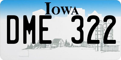 IA license plate DME322