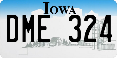 IA license plate DME324