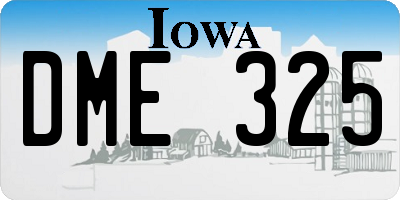 IA license plate DME325