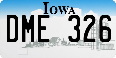 IA license plate DME326
