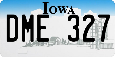IA license plate DME327