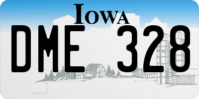 IA license plate DME328