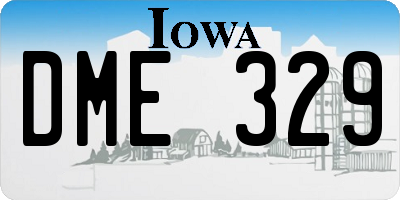 IA license plate DME329