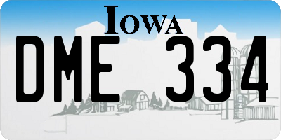IA license plate DME334