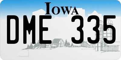 IA license plate DME335