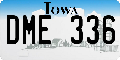 IA license plate DME336