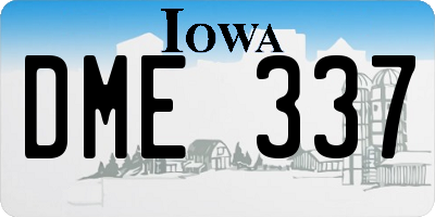 IA license plate DME337