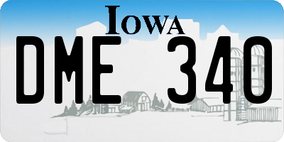 IA license plate DME340