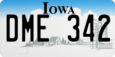 IA license plate DME342