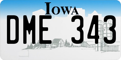IA license plate DME343