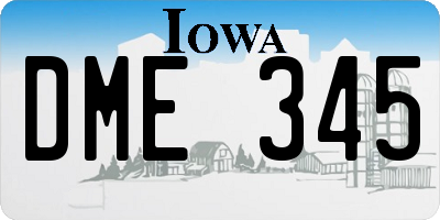 IA license plate DME345