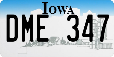 IA license plate DME347