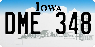 IA license plate DME348