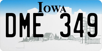 IA license plate DME349