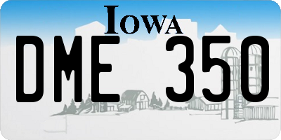 IA license plate DME350