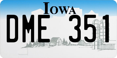 IA license plate DME351
