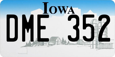 IA license plate DME352