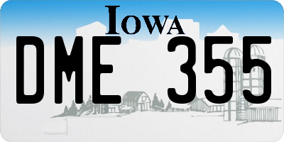 IA license plate DME355
