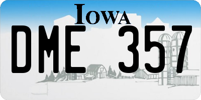 IA license plate DME357