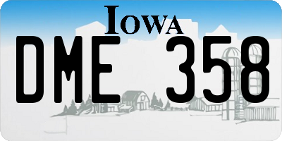 IA license plate DME358