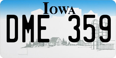 IA license plate DME359