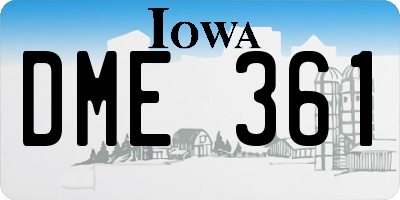 IA license plate DME361