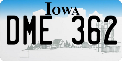 IA license plate DME362