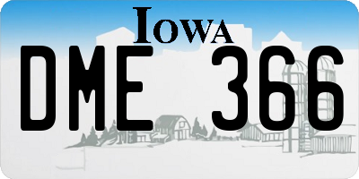 IA license plate DME366
