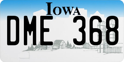 IA license plate DME368