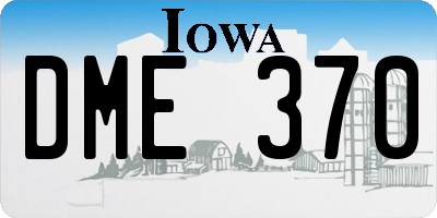 IA license plate DME370