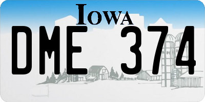 IA license plate DME374