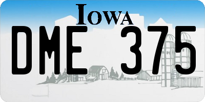 IA license plate DME375