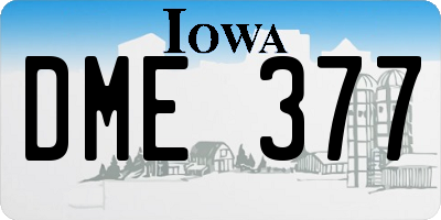 IA license plate DME377