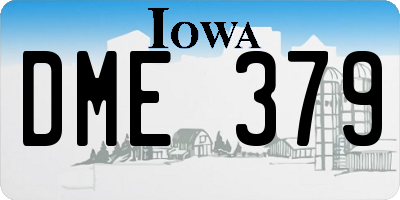 IA license plate DME379