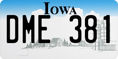 IA license plate DME381