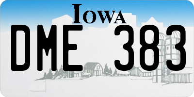 IA license plate DME383