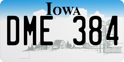 IA license plate DME384