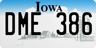 IA license plate DME386