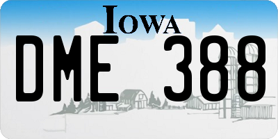 IA license plate DME388