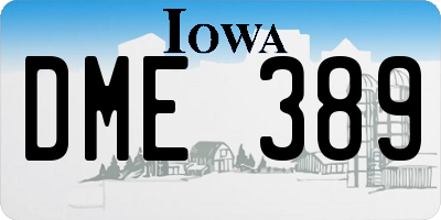 IA license plate DME389