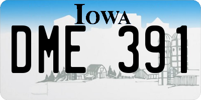IA license plate DME391