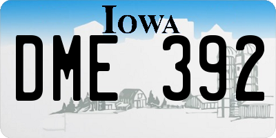 IA license plate DME392