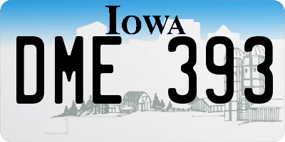 IA license plate DME393