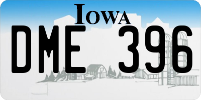 IA license plate DME396